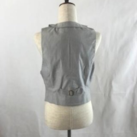 NWOT Ann Taylor Loft Striped V-neck Button Front Vest with Collar Size M - Picture 4 of 13